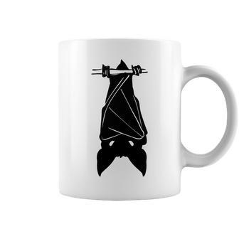 Halloween Bat Hanging Black Version Design Coffee Mug - Seseable