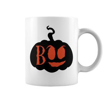 Halloween Boo - Pumpkin Orange And Black Design Coffee Mug - Seseable