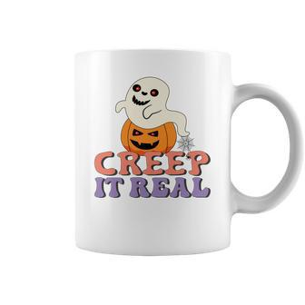 Halloween Boo With Pumpkin Creep It Real Coffee Mug - Seseable