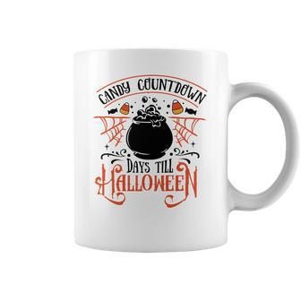 Halloween Candy Countdown Days Till Halloween Orange And Black Coffee Mug - Seseable