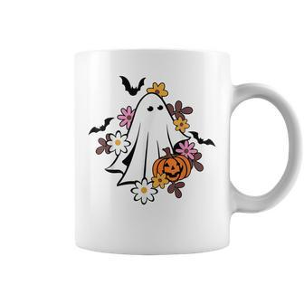 Halloween Ghost Vintage Groovy Trick Or Treat Spooky Vibes Coffee Mug - Thegiftio UK