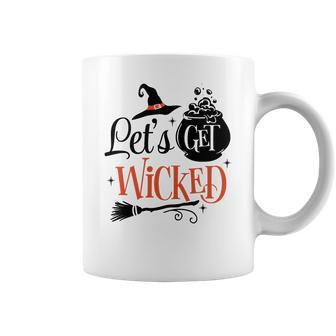 Halloween Let_S Get Wicked Black And Orange Coffee Mug - Seseable
