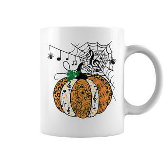 Halloween Pumpkin Music Symbols Music Teacher Halloween V2 Coffee Mug - Thegiftio UK