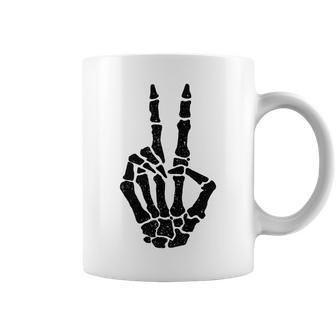 Halloween Skeleton Hand Peace Sign Funny Costume Sweatshirt Coffee Mug - Thegiftio UK