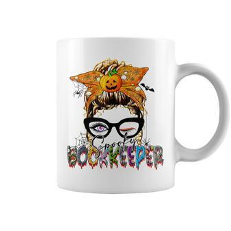 Halloween Spooky Bookkeeper Messy Bun Glasses Accountant Coffee Mug - Seseable