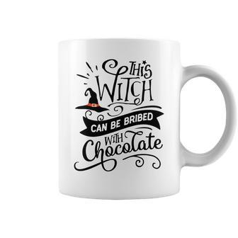 Halloween This Witch Can Be Bribed With Chocolate Black And Orange Coffee Mug - Seseable