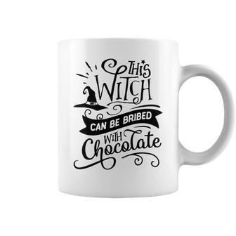 Halloween This Witch Can Be Bribed With Chocolate Black Coffee Mug - Seseable
