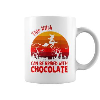 Halloween This Witch Can Be Bribed With Chocolate Retro Coffee Mug - Seseable