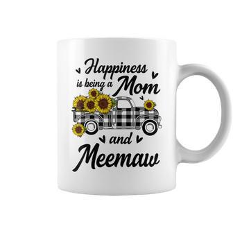 Happiness Is Being A Mom And Meemaw Sunflower Gifts Coffee Mug - Thegiftio