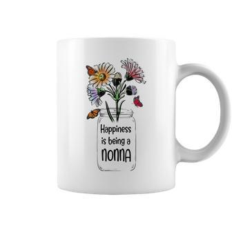 Happiness Is Being A Nonna Ever Women Floral Decor Nonna Coffee Mug - Thegiftio UK
