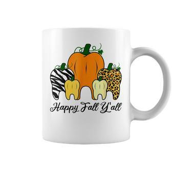 Happy Fall Yall Pumpkin Tooth Lepard Zebra Halloween Dental Coffee Mug - Thegiftio UK