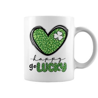 Happy Go Lucky Heart St Patricks Day Lucky Clover Shamrock Coffee Mug - Thegiftio