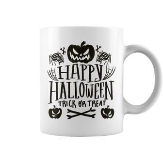 Happy Halloween L Trick Or Treat Orange Pumpkin Halloween Coffee Mug - Seseable