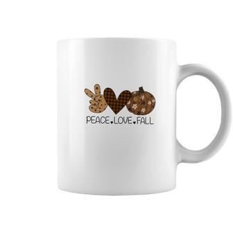 Heart Pumpkin Peace Love Fall Coffee Mug - Seseable