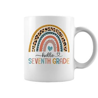 Hello 7Th Grade Teacher Rainbow Leopard Back To School Funny V2 Coffee Mug - Thegiftio UK