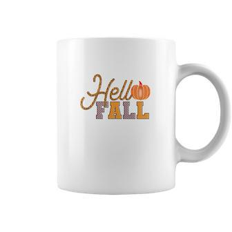 Hello Fall Hello Autumn Pumpkin Gift Coffee Mug - Seseable