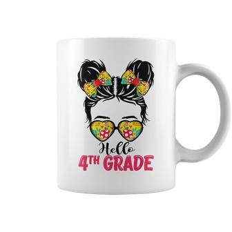 Hello Fourth Grade Messy Bun Girls 4Th Grade Back To School Coffee Mug - Seseable