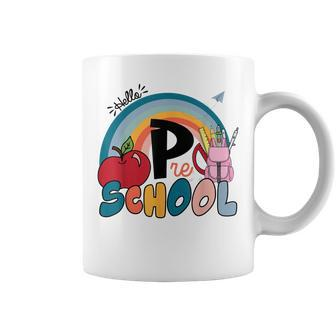 Hello Preschool Rainbow Teacher Back To School Coffee Mug - Thegiftio UK