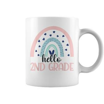 Hello Second Grade Back To School 2Nd Grade Rainbow Teacher Coffee Mug - Thegiftio UK