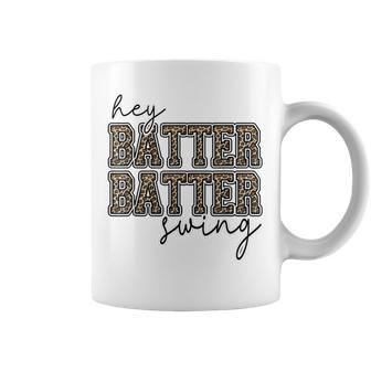Hey Batter Batter Swing Leopard Baseball Lover Coffee Mug - Thegiftio UK