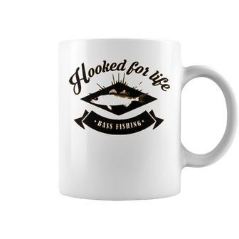 Hooked For Life Bass Fishing T- Graphic Design Printed Casual Daily Basic Coffee Mug - Thegiftio UK