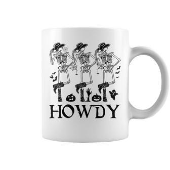 Howdy Cowboy Dancing Skeleton Cowboy Halloween Coffee Mug - Seseable