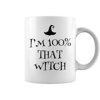 Im 100 Percent That Witch Scary Halloween Witchcraft Wicca Coffee Mug - Seseable