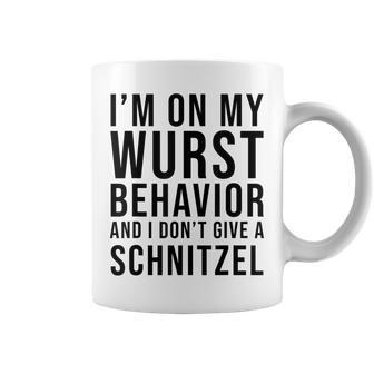 Im On My Wurst Behavior I Dont Give A Schnitzel Oktoberfest Coffee Mug - Thegiftio UK