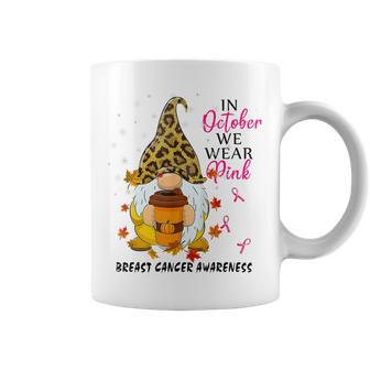 In October We Wear Pink Gnome Breast Cancer Awareness Funny Coffee Mug - Thegiftio UK