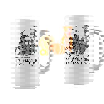 Its Fall Yall Yellow Pitbull Dog Leopard Pumpkin Falling Coffee Mug - Thegiftio