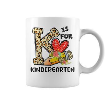 K Is For Kindergarten Teacher Leopard First Day Of School Coffee Mug - Thegiftio UK