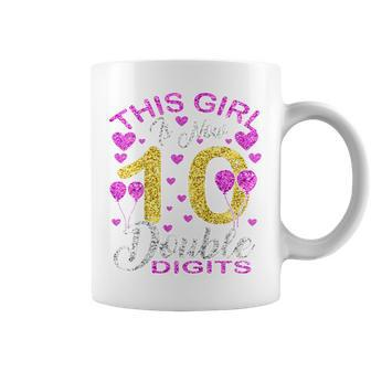 Kids 10 Year Old Gifts This Girl Is Now 10 Double Digits Birthday Coffee Mug - Thegiftio UK