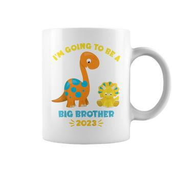 Kids 2023 Im Going To Be A Big Brother Brontosaurus Dinosaur Coffee Mug - Thegiftio UK