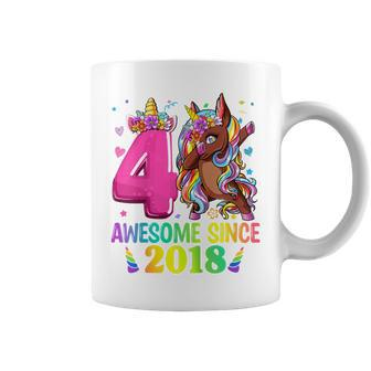 Kids 4 Year Old Gifts Girls Ns Dabbing Unicorn 4Th Birthday Coffee Mug - Thegiftio UK