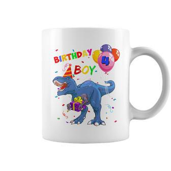 Kids 4 Year Old Gifts Rawr Im 4Th Birthday Boy Dinosaur T Rex Coffee Mug - Thegiftio UK