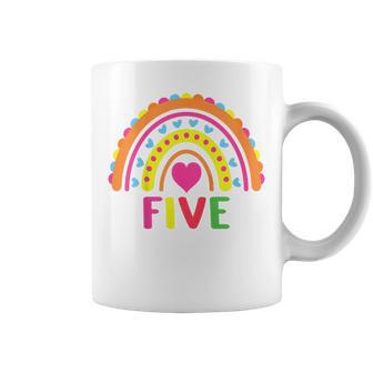 Kids 5 Years Old Rainbow 5Th Birthday Five Bday Girls Boys Kids Coffee Mug - Thegiftio UK