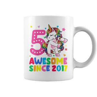 Kids 5 Years Old Unicorn Flossing 5Th Birthday Girl Unicorn Party Coffee Mug - Thegiftio UK