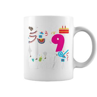 Kids 9 Year Old I Am 9 Years Old And Llamazing Llama 9Th Birthday Coffee Mug - Thegiftio UK
