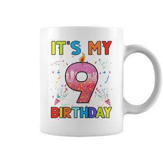 Kids 9 Years Old Gifts Its My 9Th Birthday Doughnut Girl Kids Coffee Mug - Thegiftio UK
