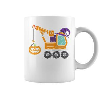 Kids Crane Truck Pumpkin Toddler Baby Boys Halloween Kids Coffee Mug - Thegiftio UK