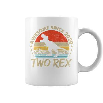 Kids Dinosaur T Rex 2Nd Birthday Gifts Dino 2 Year Old Boys Kids Coffee Mug - Thegiftio UK