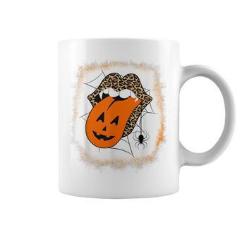 Leopard Lips Halloween Lips Vampire Mouth Pumpkin Tongue V2 Coffee Mug - Seseable