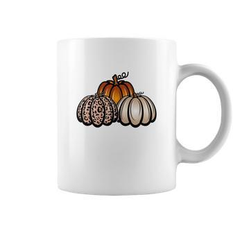 Leopard Orange Pumpkin Fall Season Coffee Mug - Seseable