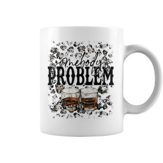 Leopard Whiskey Somebodys Problem Western Country Cowboy Coffee Mug - Thegiftio UK