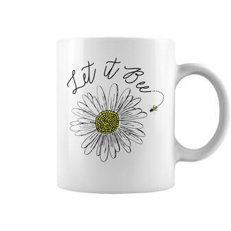 Let It Bee Hippie Sun Flower Zone Coffee Mug - Thegiftio UK