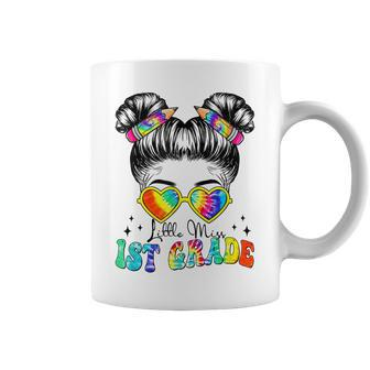 Little Miss 1St Grade Back To School Tie Dye Messy Bun Coffee Mug - Thegiftio UK