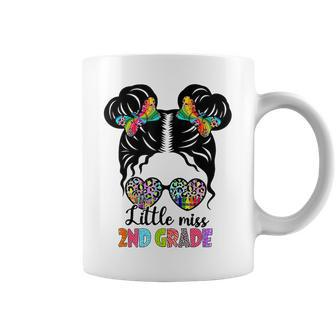 Little Miss 2Nd Grade Messy Bun Leopard Back To School V2 Coffee Mug - Seseable