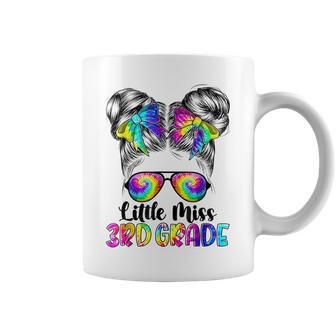 Little Miss 3Rd Grade Messy Bun Girl Back To School Tie Dye Coffee Mug - Thegiftio UK