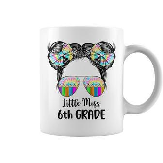 Little Miss 6Th Grade Tie Dye Kid Life Messy Bun Coffee Mug - Seseable