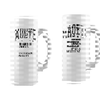 Marquette Michigan Mi Vintage Sports Design Black Design Coffee Mug | Mazezy